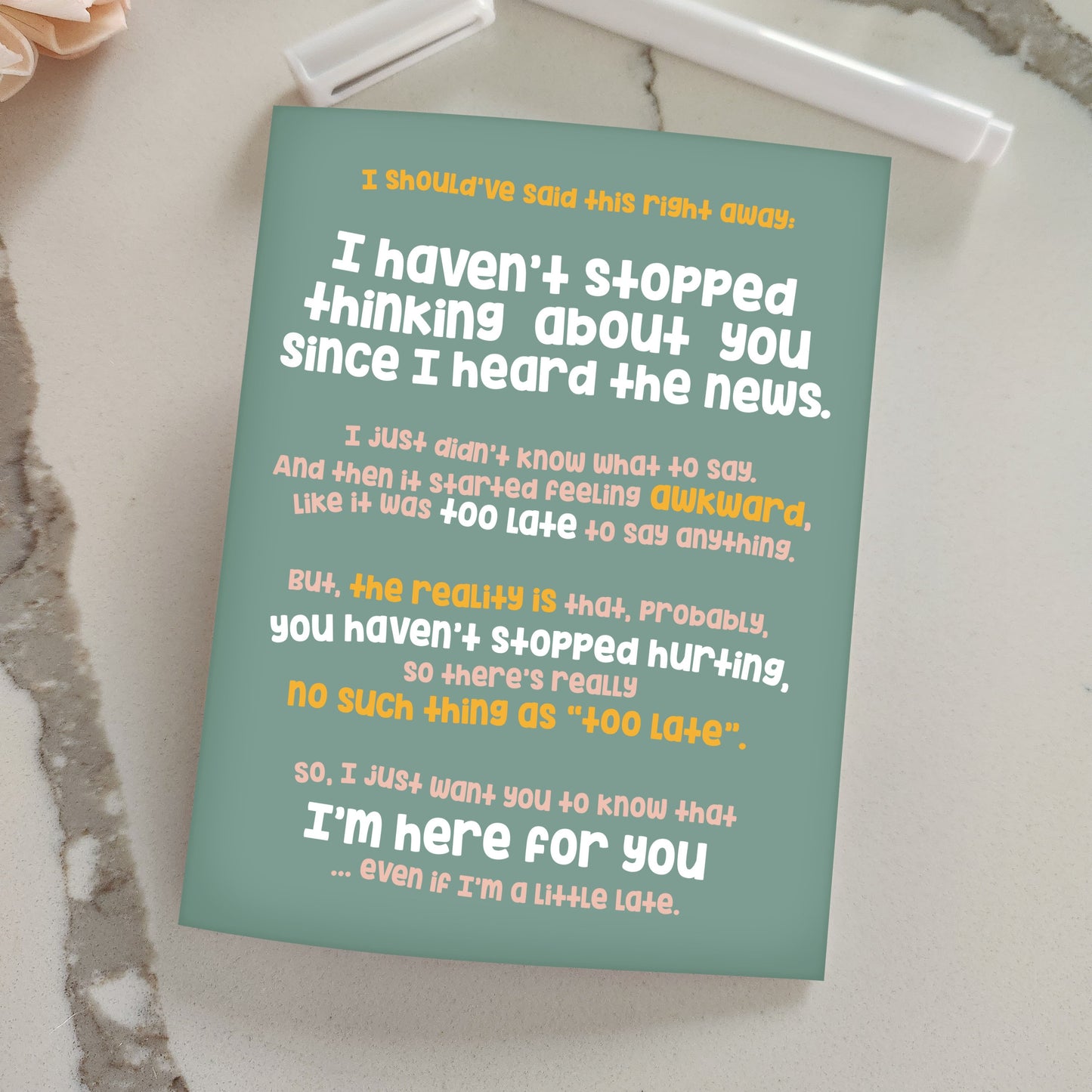 Little Late Support Card