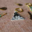 Load image into Gallery viewer, The stars shine bright on this fun black and white mountain range soft enamel keychain. Show off your style wherever you go! Our enamel keychains are the perfect accessory for your keys or use them as a zipper charm.