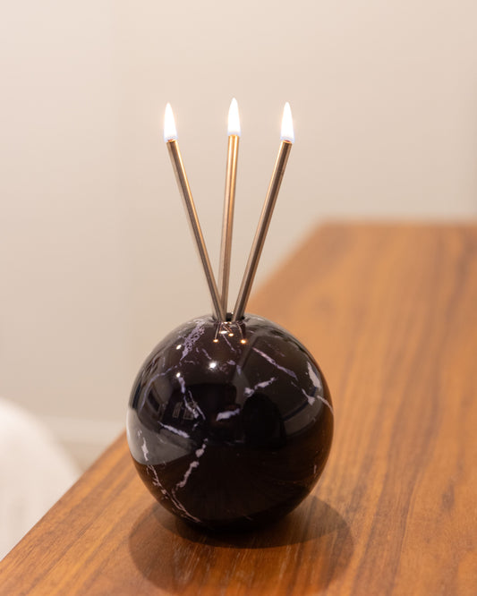 Black Marble Vase Neva Collection