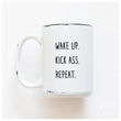 Load image into Gallery viewer, WAKE UP KICK ASS REPEAT - MUG - PRAIRIE CHICK PRINTS
