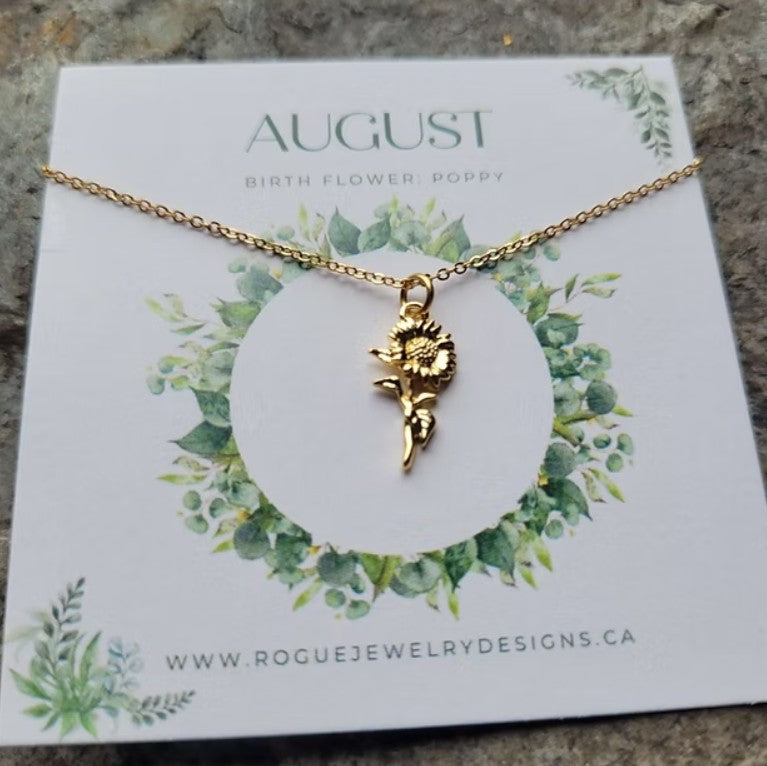 August Birth Flower Necklace