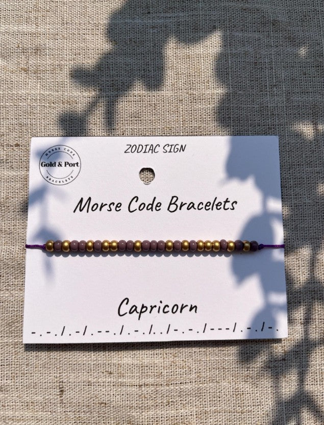 Capricorn Zodiac Morse Code Bracelet