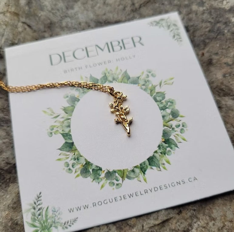 December Birth Flower Necklace
