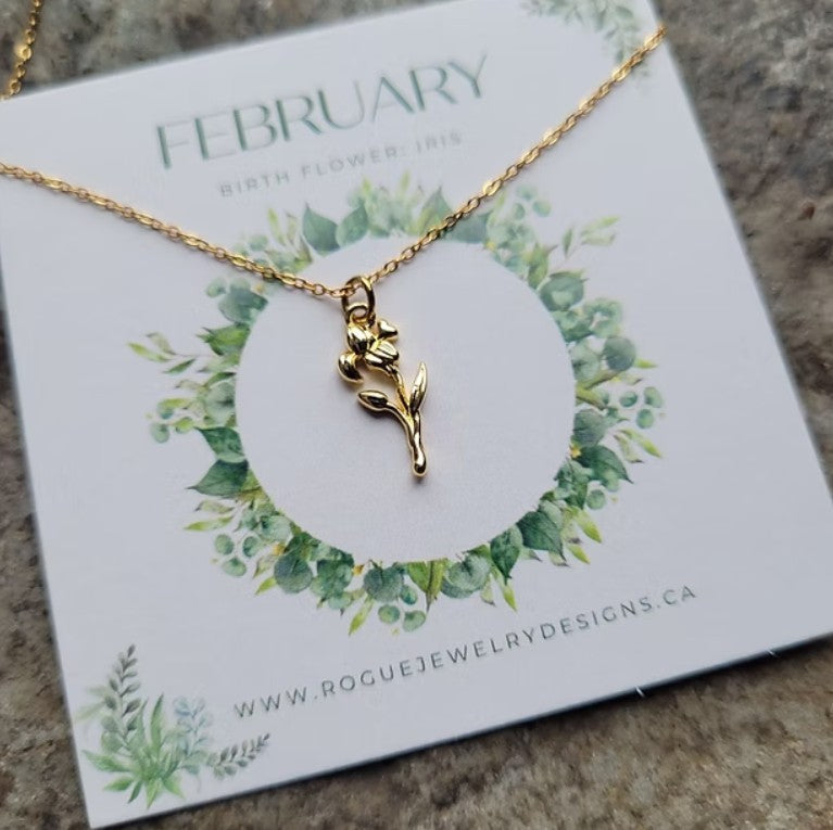 February Birth Flower Necklace