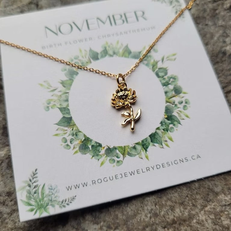 November Birth Flower Necklace
