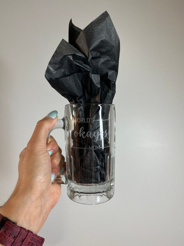 World's Okayest Mom Beer Mug