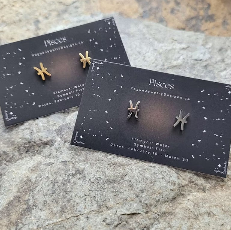 Pisces Zodiac Studs