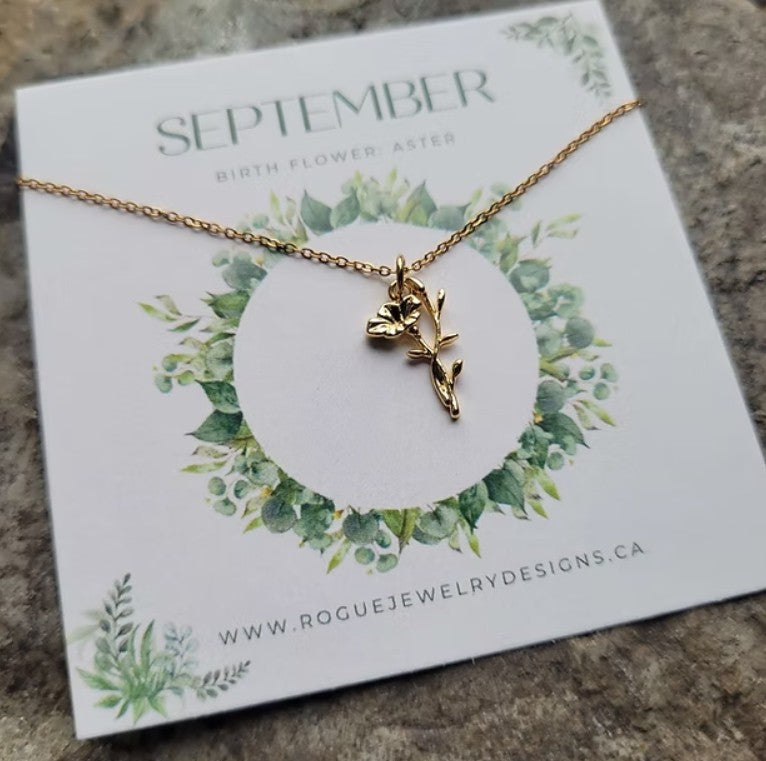 September Birth Flower Necklace