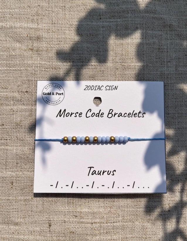 Taurus Zodiac Morse Code Bracelet