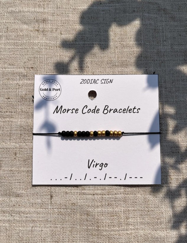Virgo Zodiac Morse Code Bracelet