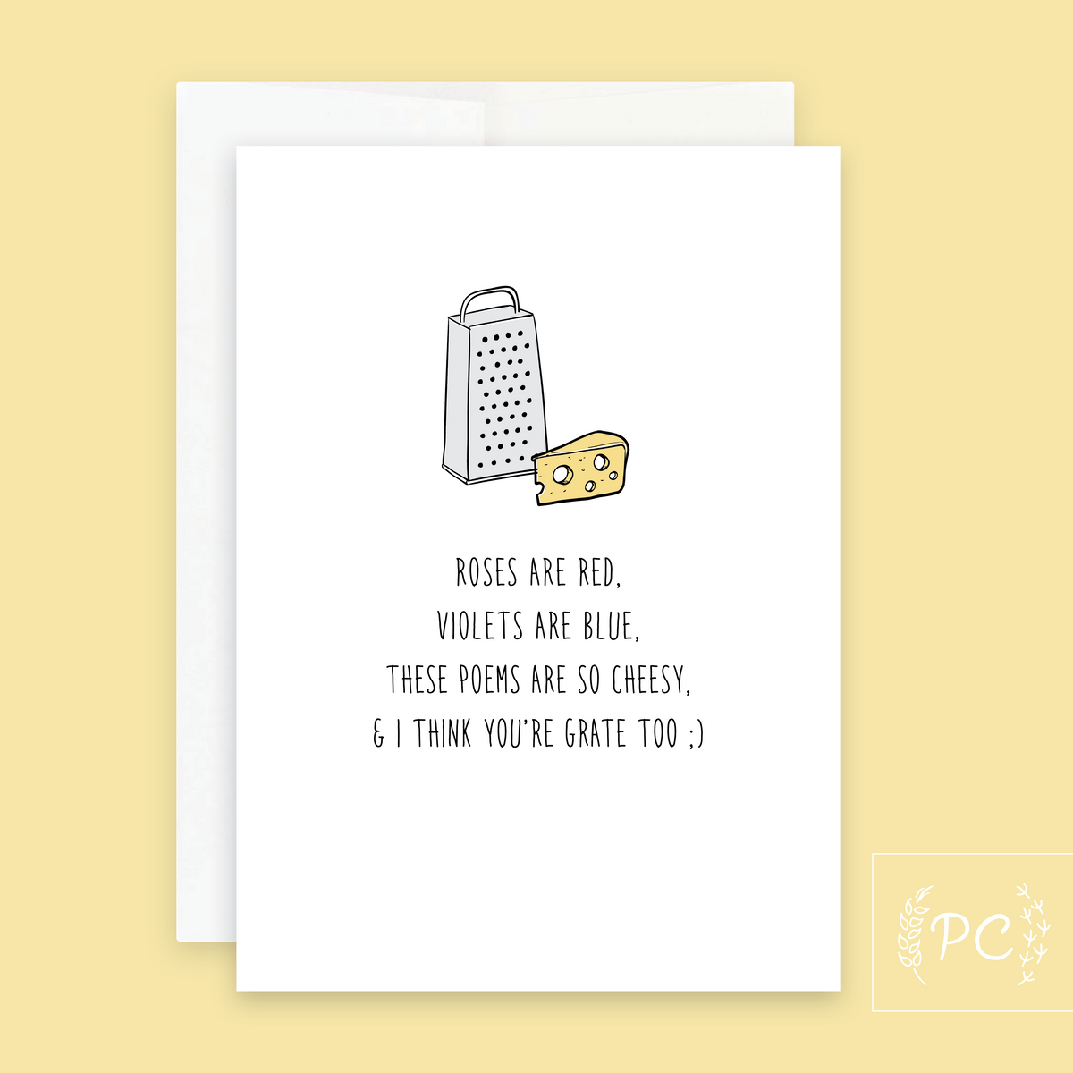 Roses Are Red Poems Are Cheesy / Card - Prairie Chick Prints