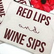 Load image into Gallery viewer, 'Red Lips & Wine Sips' Make Up Bag - Love Jupiter