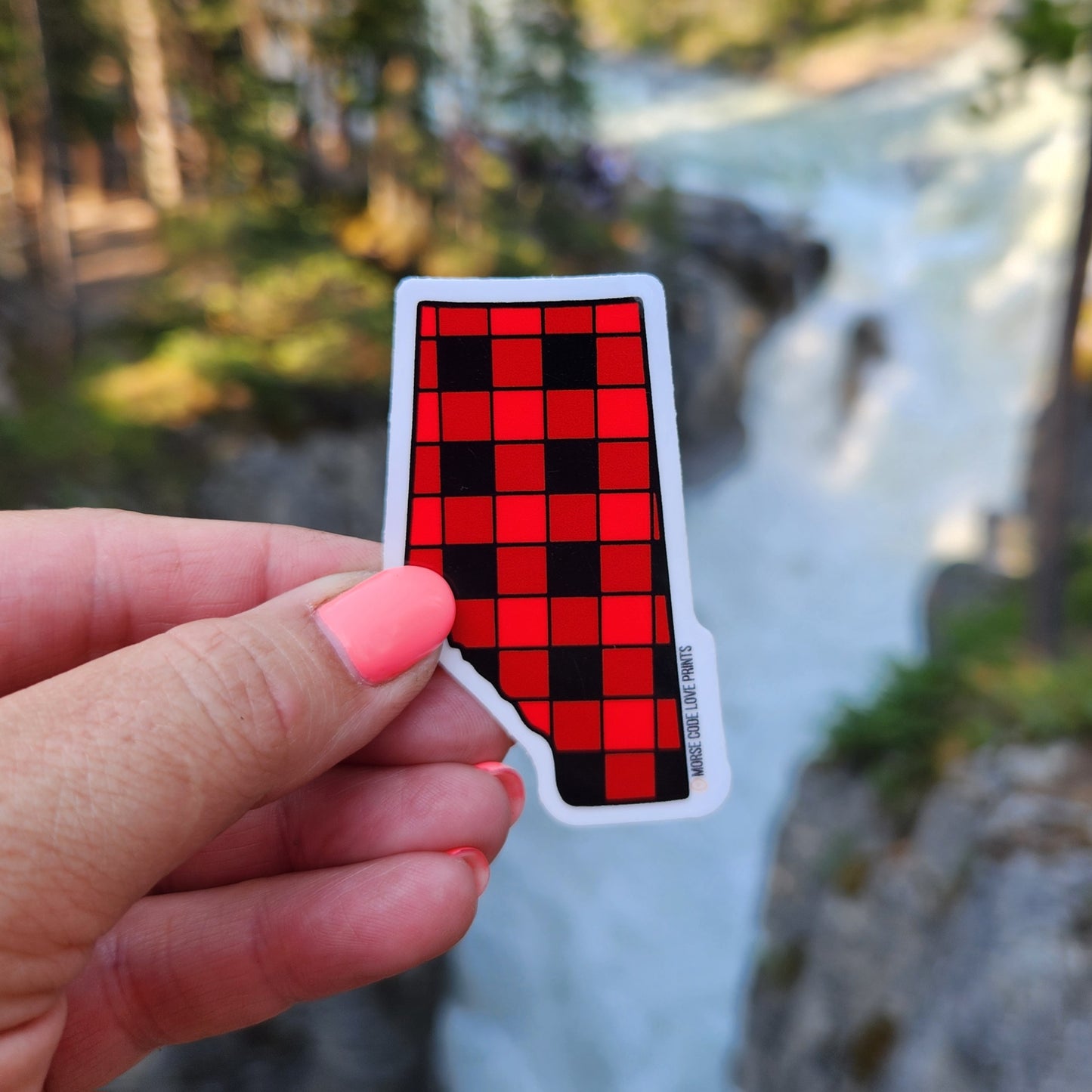 Alberta Buffalo Plaid Vinyl Sticker