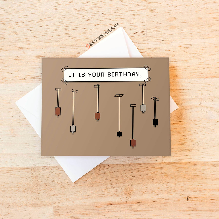 Birthday Banner "The Office" Card - Morse Code Love Prints