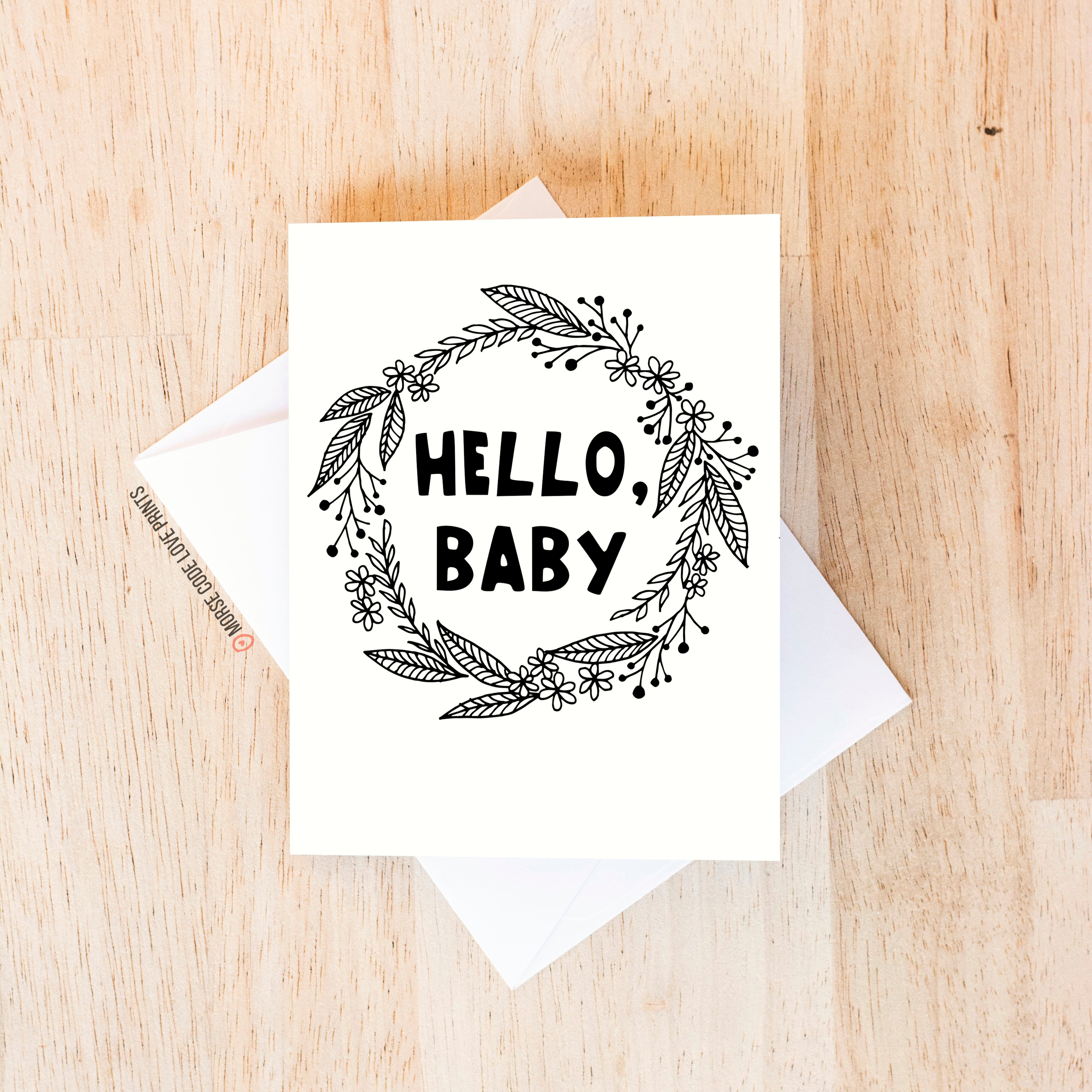 Hello Baby Wreath Baby Card