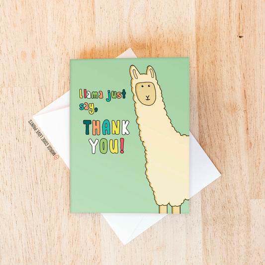 Llama Thank You Card