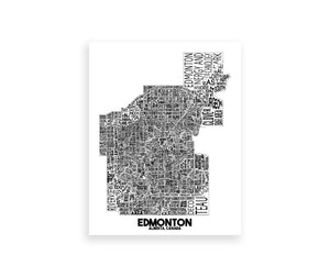 Our Edmonton city map print features the city's neighbourhoods. It's a fun and unique print to have on your wall! Two available sizes: 8" x 10" (20.3cm x 25.4cm), 11" x 14" (27.9cm x 35.5cm)
