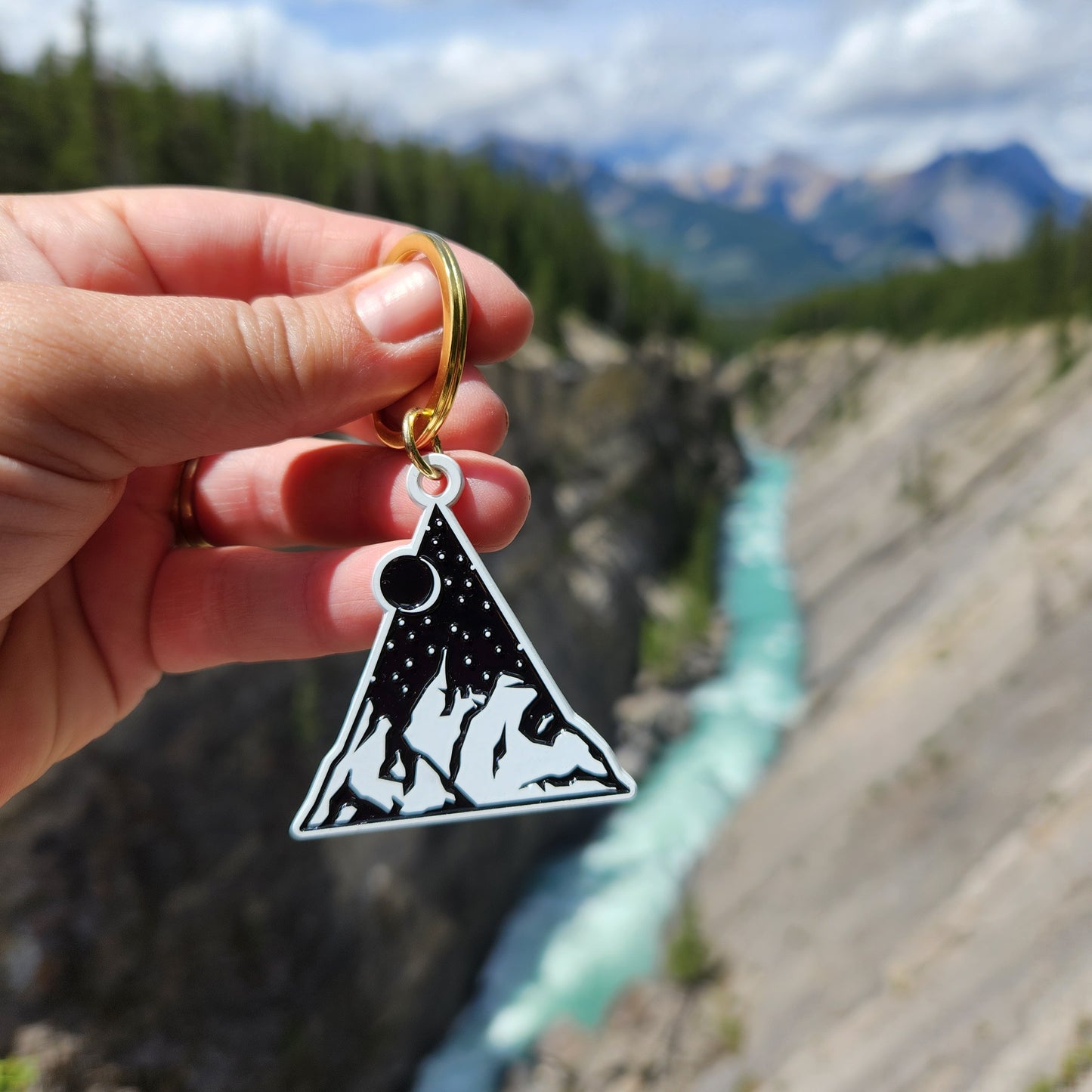 Mountain Enamel Keychain