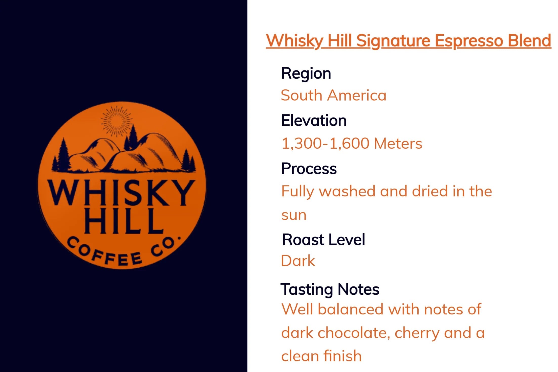 Whiskey Hill Coffee Co. - Signature Espresso Blend