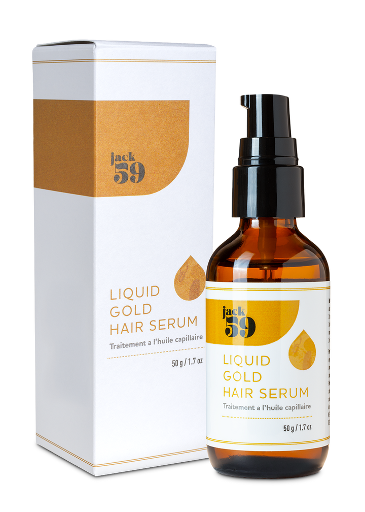 Jack59's Liquid Gold Hair Serum will soften and add shine with an eco-certified, all natural alternative to silicone and nutrients that penetrate to the core of each hair strand. A drop for shine after drying or a tablespoon applied throughout the scalp and length for an overnight treatment. Moisturize a dry itchy scalp by massaging throughout the affected area, avoiding the eye area as the treatment contains peppermint oil for stimulation.