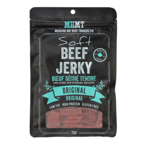 Think classic beef jerky, salt and pepper, a traditional, mild spice blend but still a flavour that'll make your taste buds water. 75g bag