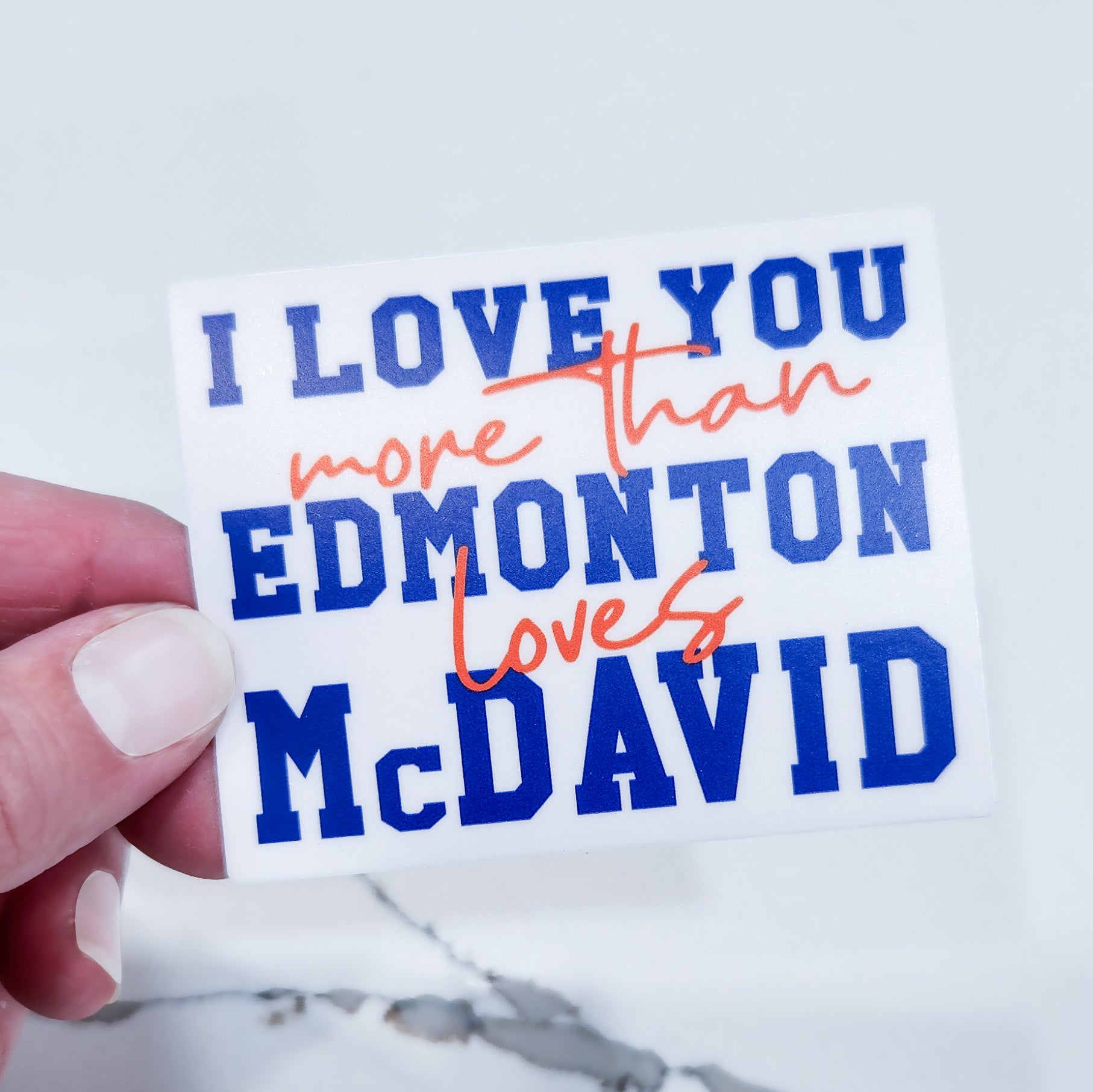 Edmonton Loves McDavid Vinyl Sticker