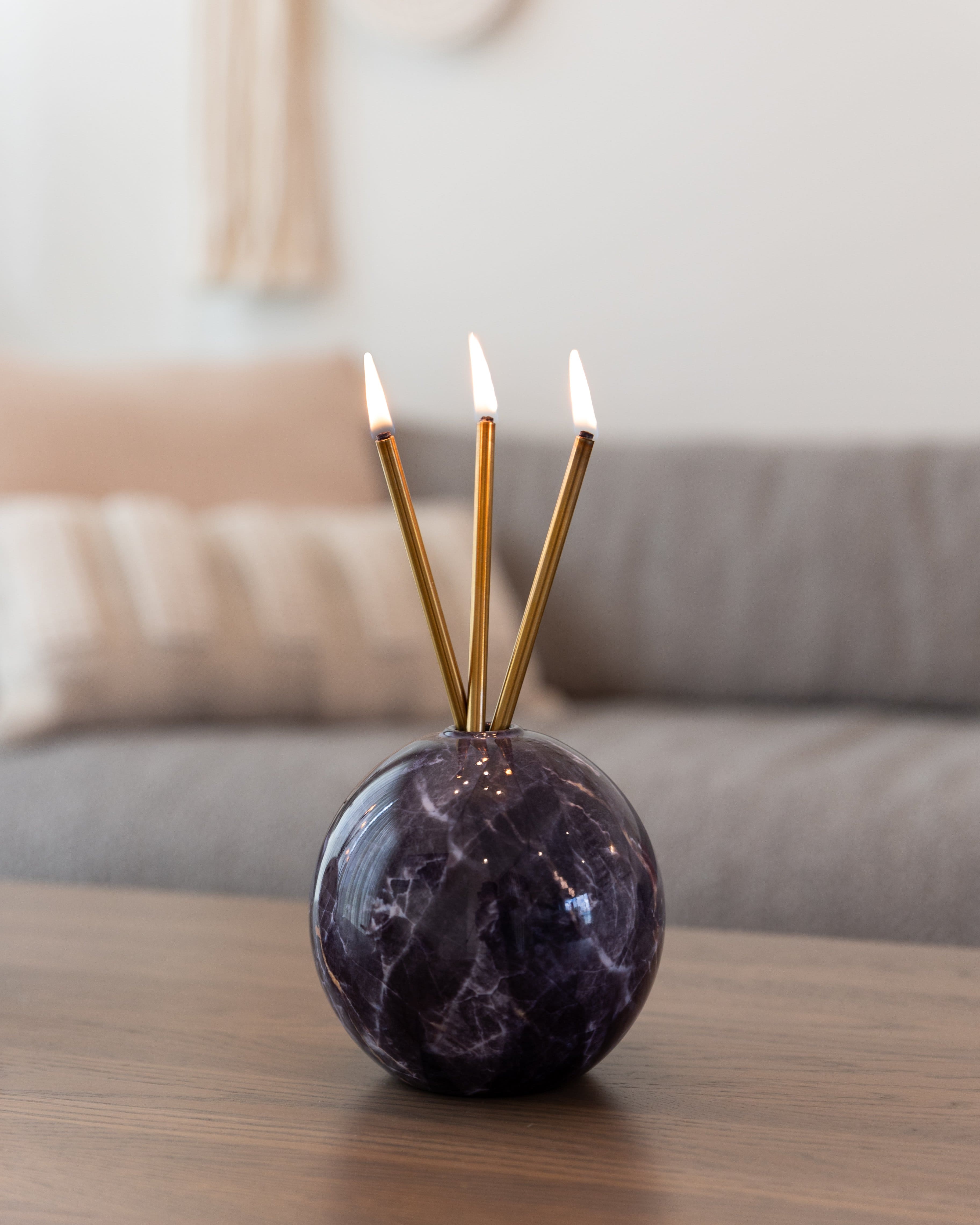 Charcoal Marble Vase Neva Collection