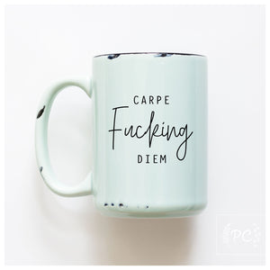 CARPE FUCKING DIEM - MUG - PRAIRIE CHICK PRINTS