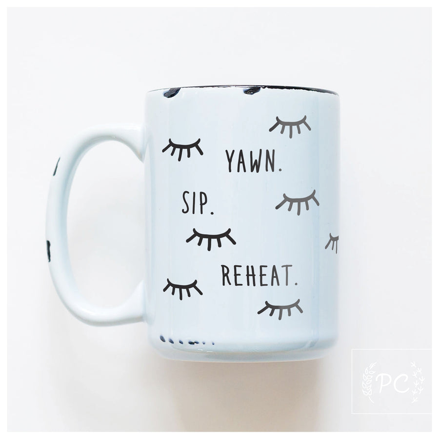 YAWN SIP REHEAT - MUG - PRAIRIE CHICK PRINTS