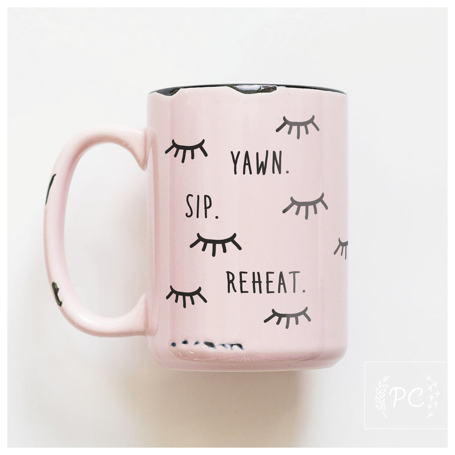 YAWN SIP REHEAT - MUG - PRAIRIE CHICK PRINTS