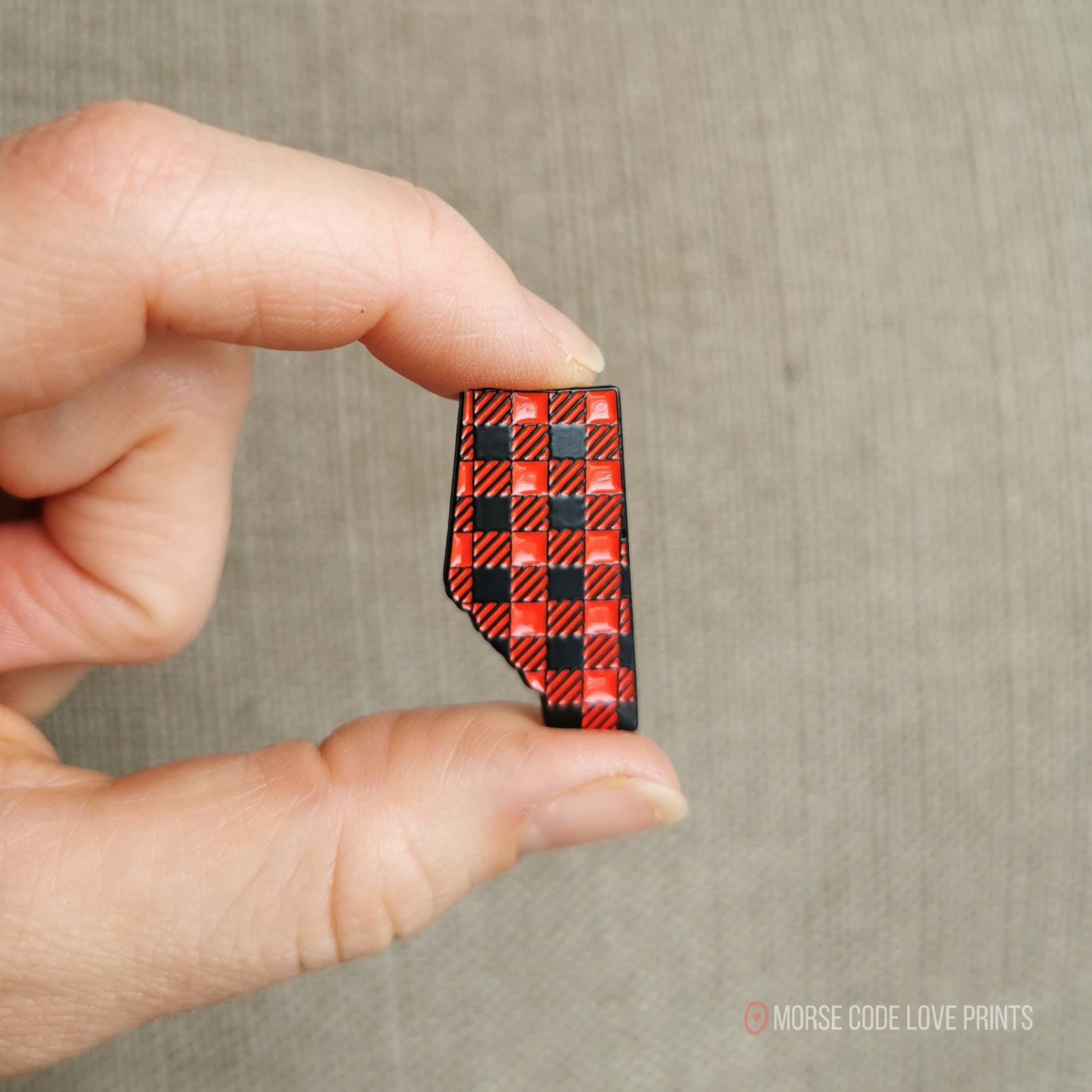 Alberta Buffalo Plaid Enamel Pin