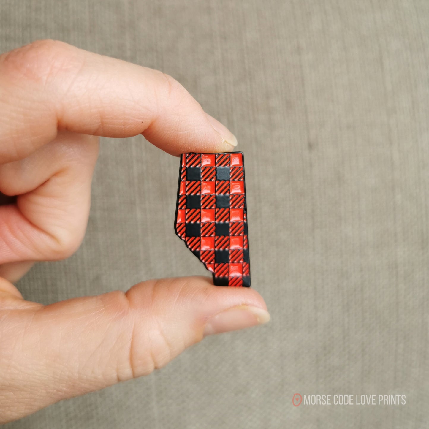 Alberta Buffalo Plaid Enamel Pin