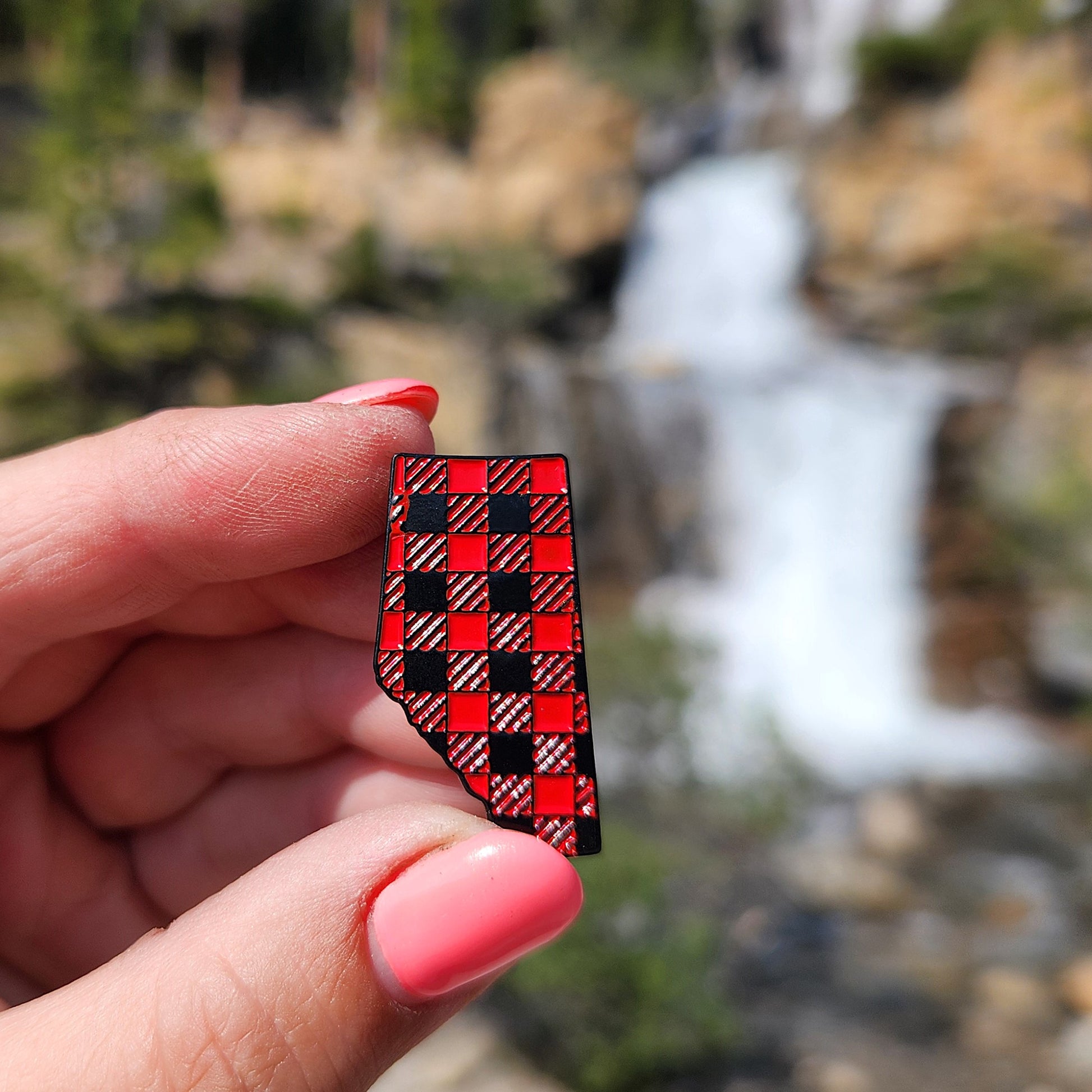 Alberta Buffalo Plaid Enamel Pin