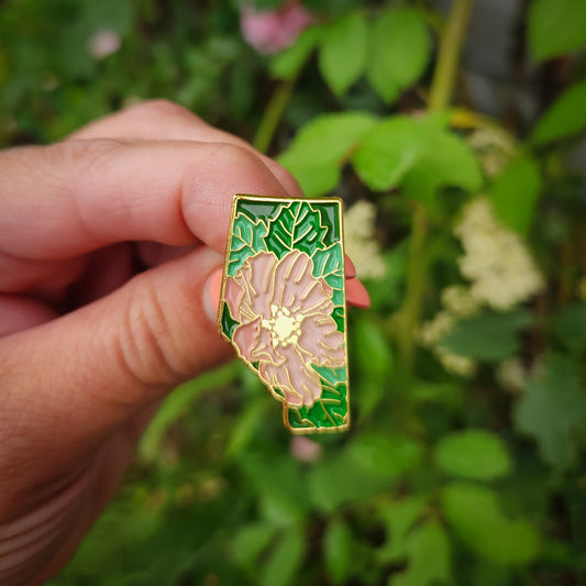 Alberta Wild Rose Enamel Pin