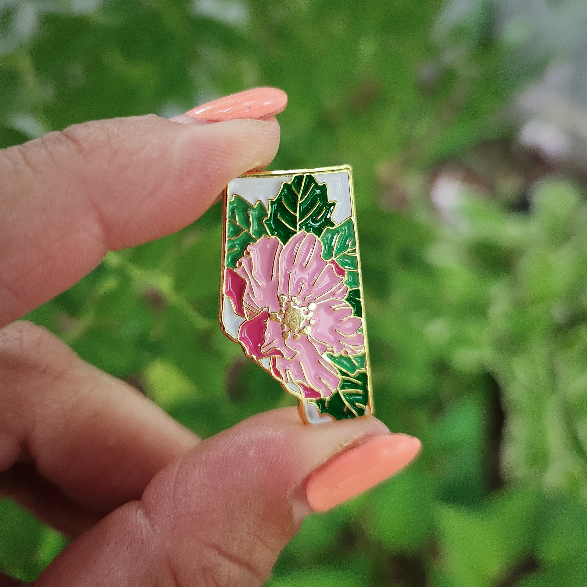 Alberta Wild Rose Enamel Pin