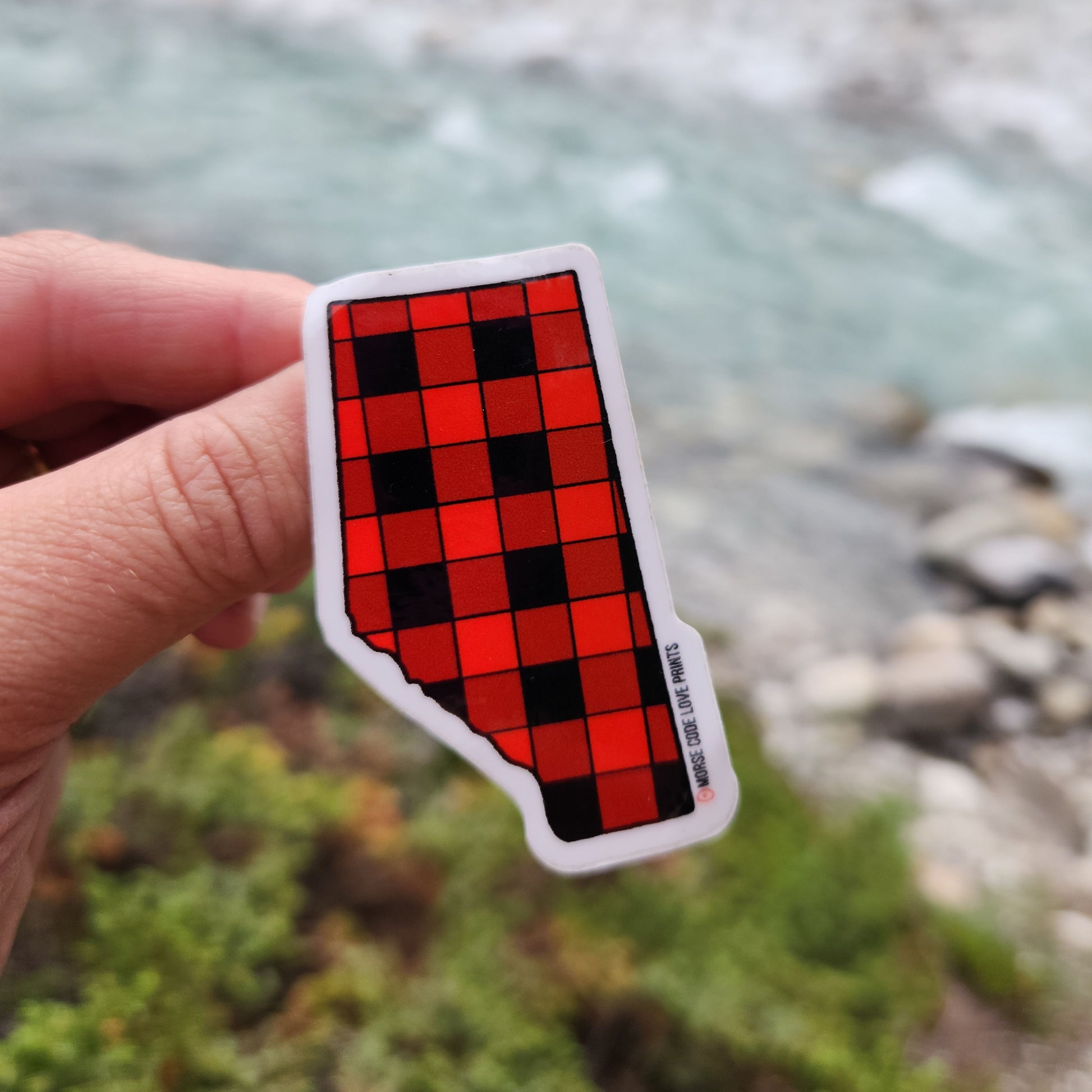 Alberta Buffalo Plaid Vinyl Sticker