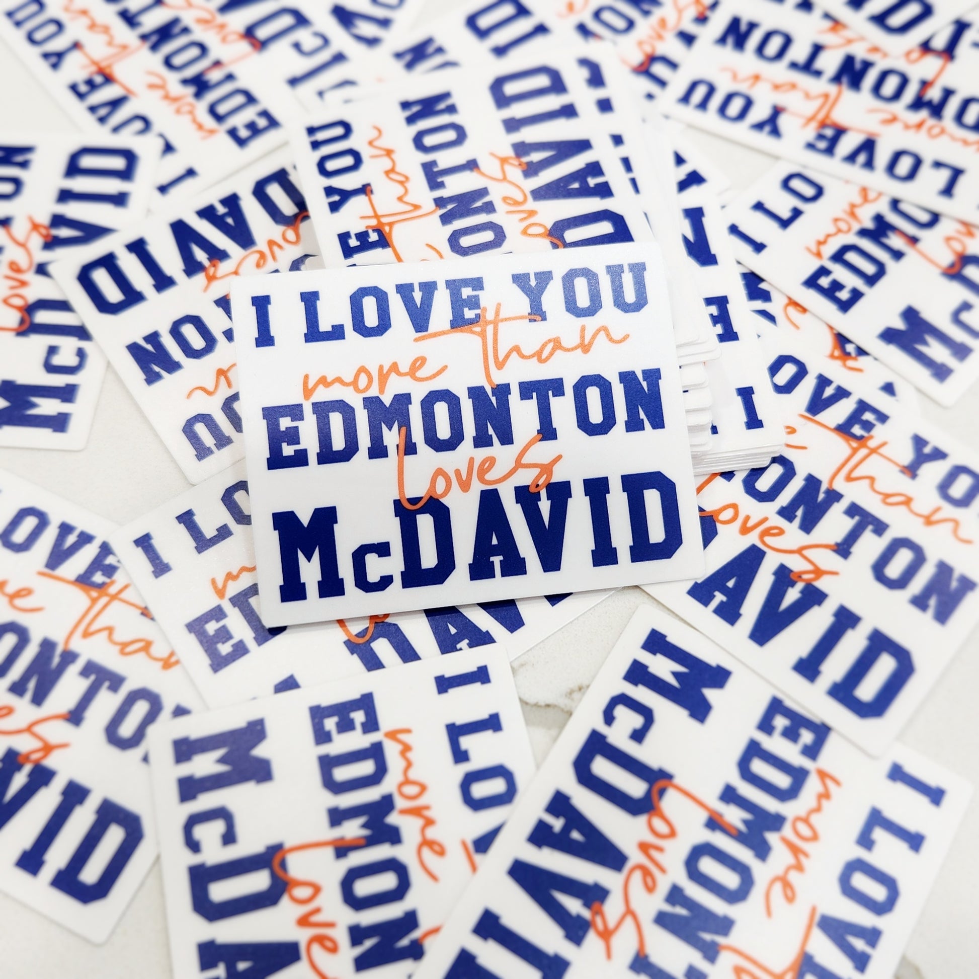 Edmonton Loves McDavid Vinyl Sticker