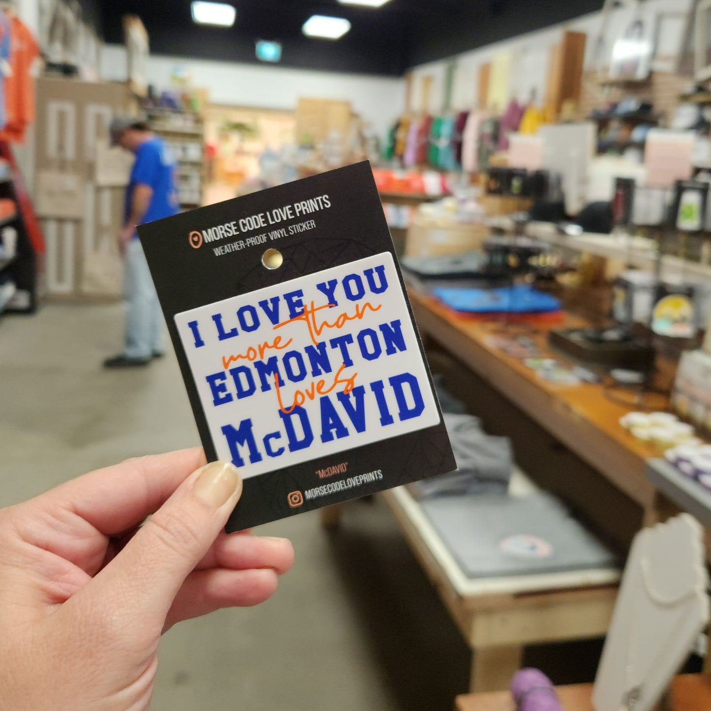 Edmonton Loves McDavid Vinyl Sticker
