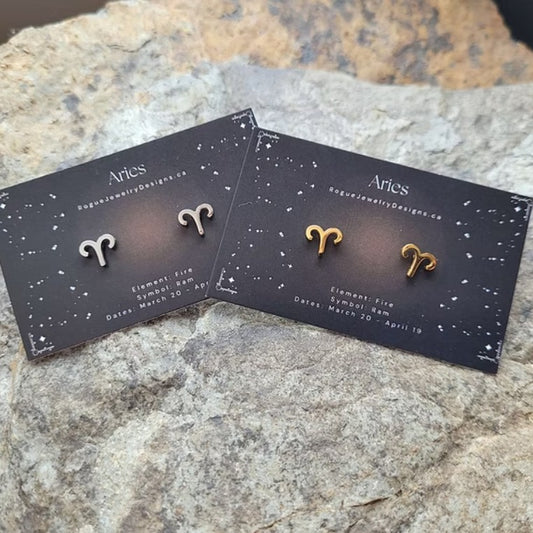 Aries Zodiac Studs