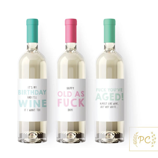 Birthday Bottle Labels