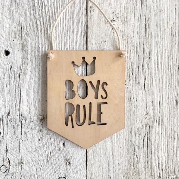 Boys Rule Wall Hanging
