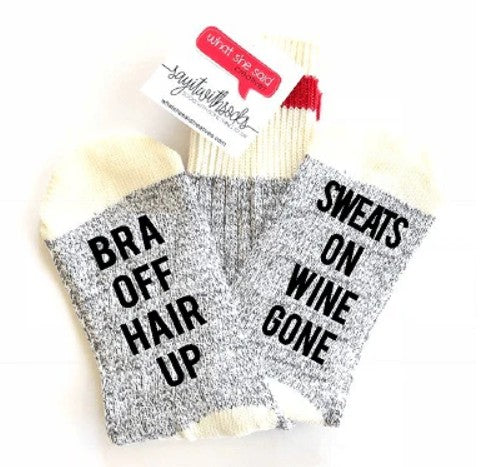 Bra Off Sweats On Socks