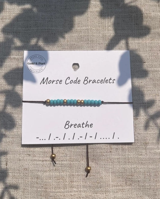 Breathe Morse Code Bracelet