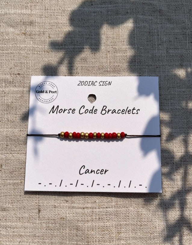 Cancer Zodiac Morse Code Bracelet