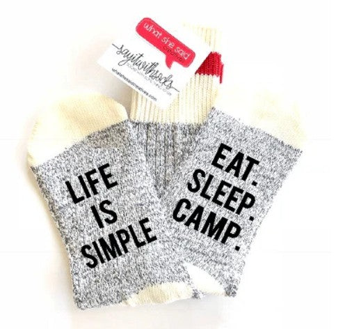 Eat Sleep Camp Socks