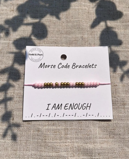 I Am Enough Morse Code Bracelet