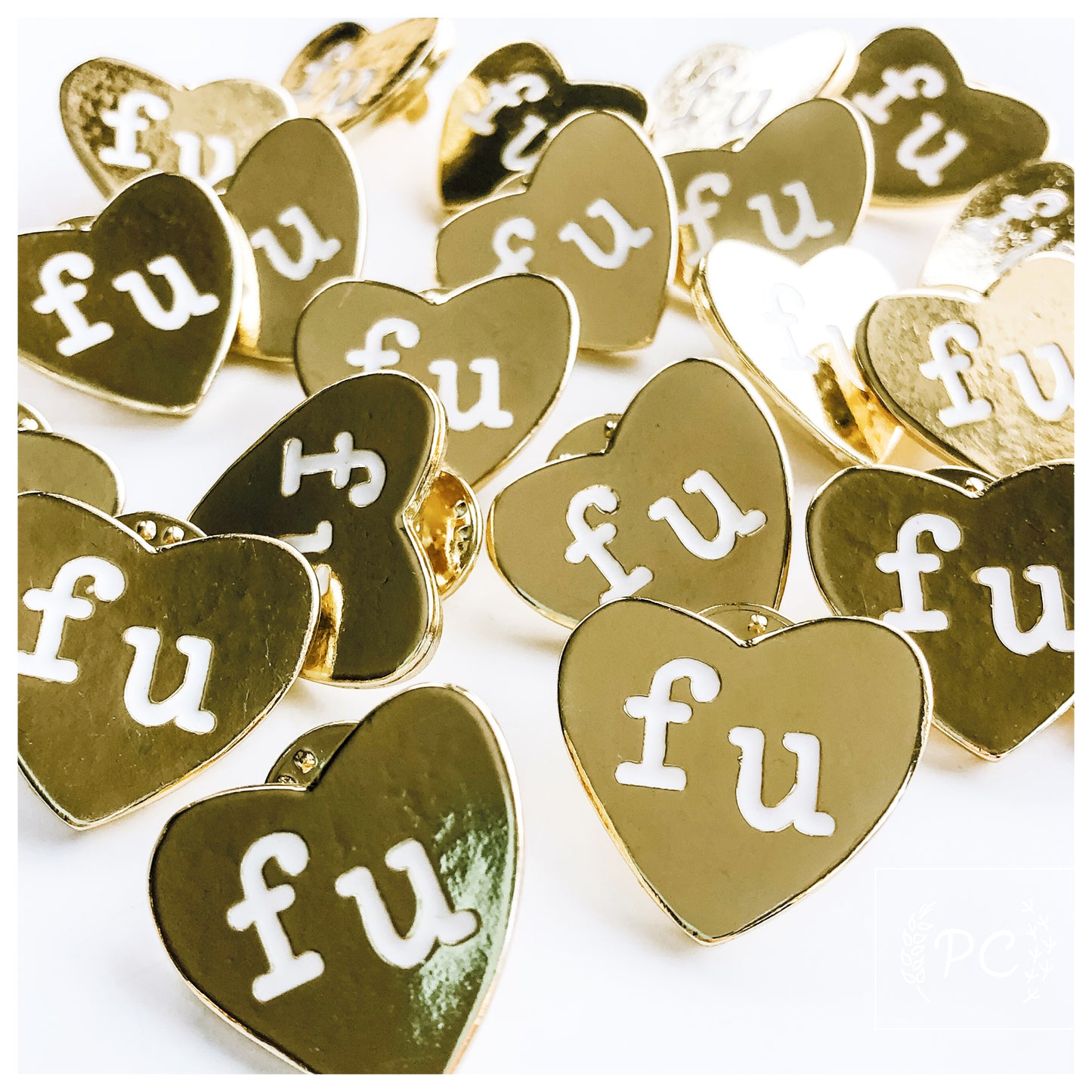 FU Hearts Enamel Pin