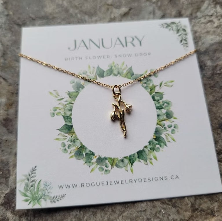 January Birth Flower Necklace