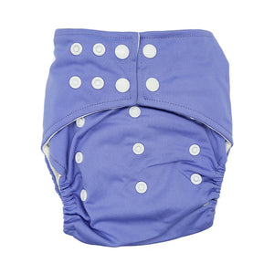 Cloth diaper in "lavender" purple with white buttons