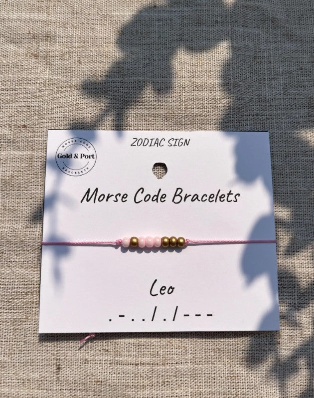 Leo Zodiac Morse Code Bracelet